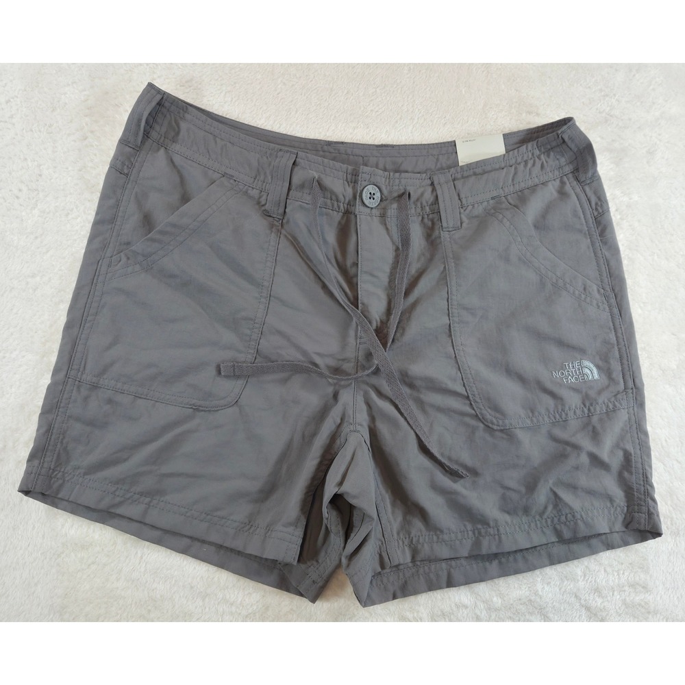 NWT The North Face Womens Relaxed Fit Stow Pocket Hiking Shorts 10 Gray Nylon